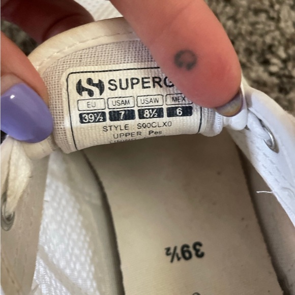 Superga white sneakers size 39.5/9 - Picture 5 of 5
